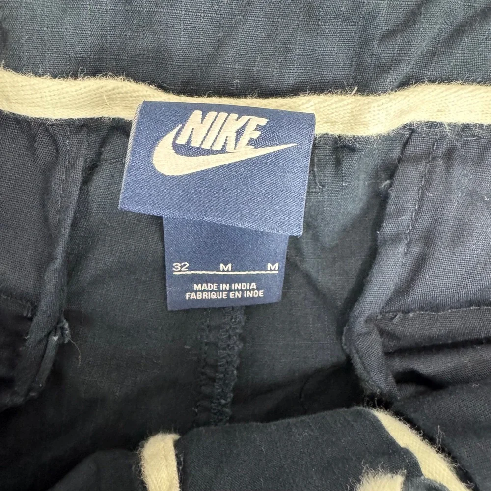 Nike Cargo Shorts‎ Navy Blue Cotton Blend Zip Pockets Men's Size 32